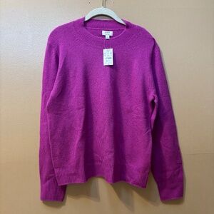 J. Crew Extra Soft Pink Long Sleeve Wool/Acrylic Sweater Size M NWT